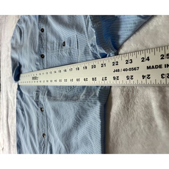 Royal Robbins Mens Blue Short Sleeve Button-Up Shirt Large Standard Fit Casual - Picture 9 of 12